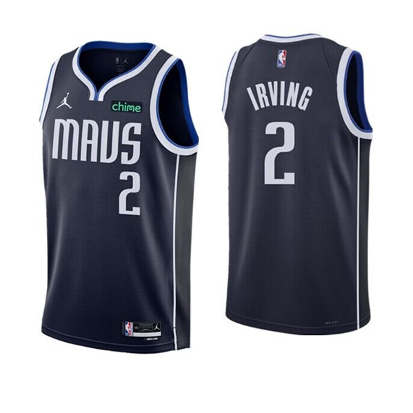 Mens Dallas Mavericks #2 Kyrie Irving Navy Statement Edition Stitched Basketball Jersey